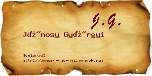 Jánosy Györgyi névjegykártya